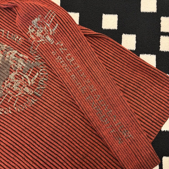 Point Zero Orange Label y2k Pullover Ribbed Top Large - Picture 9 of 14